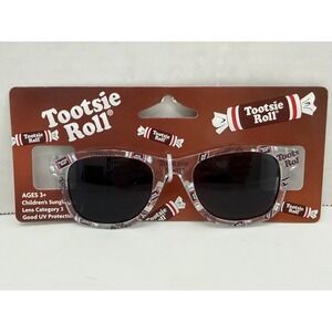 Tootsie Roll Kids Sunglasses Clear Novelty Candy Logo Print UV Protection New